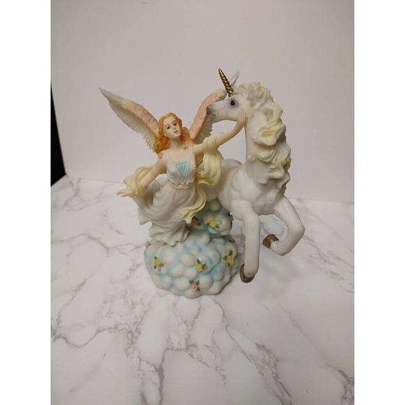 Seraphim Classics Angel Figurine Unicorn Clouds Flowers - Picture 6 of 6